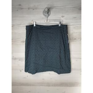 Margaret M Skirt Womens 1X Teal Green Deandra A-Line Textured Jacquard 67811-079